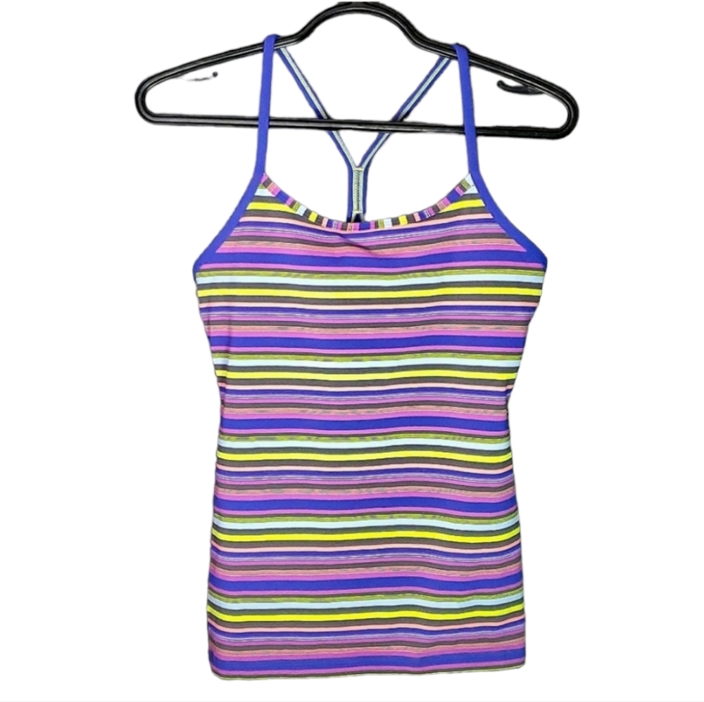 Rare Lululemon Strappy Power Y Tank Top - Size 8 (New Condition) Y2K Stipes